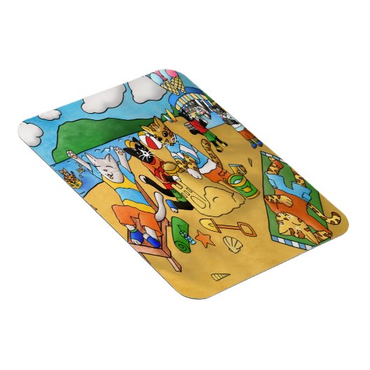 Summer Beach Cats Magnet Magneet (Rechterzijde)