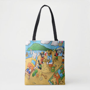 Summer Beach Cats Tote Bag