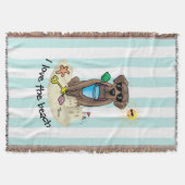 Summer Beach Chocolate Lab Dog Labrador Retriever Deken (Voorkant)