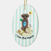 Summer Beach Chocolate Lab Dog Labrador Retriever Keramisch Ornament (Links)