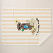 Summer Beach Chocolate Lab Dog Labrador Retriever Sherpa Deken (Voorkant (horizontaal))
