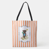 Summer Beach Chocolate Lab Dog Labrador Retriever Tote Bag (Voorkant)