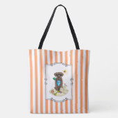 Summer Beach Chocolate Lab Dog Labrador Retriever Tote Bag (Achterkant)