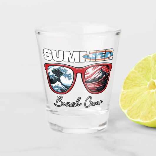 Summer Beach Crew - Zomervibes Shot Glas (Voorkant)