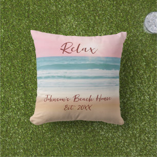 Summer Beach Design Creëer Uw eigen aangepaste fam Buitenkussen