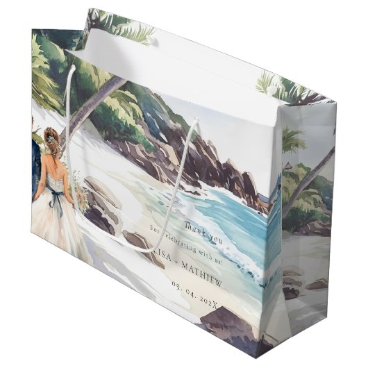 Summer Beach Destination Wedding Dank u Groot Cadeauzakje (Voorkant Gekanteld)