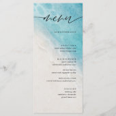 Summer Beach Destination Wedding Menu Cards (Voorkant)