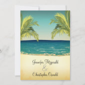 Summer Beach en Palm Trees Wedding Kaart (Voorkant)