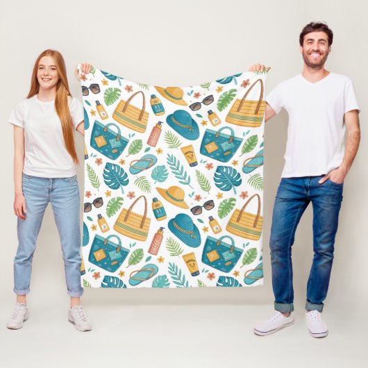 Summer Beach Essentials Pattern (1) Fleece Deken (In situ)