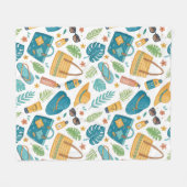 Summer Beach Essentials Pattern (1) Fleece Deken (Voorkant (Horizontaal))