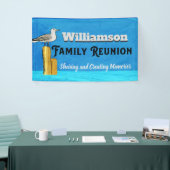 Summer Beach Familie Renion Verzamelen Zee meeuw b Spandoek (Beurs)