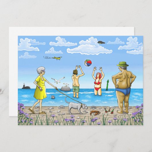 Summer Beach Feestdagenkaart (Voorkant / Achterkant)