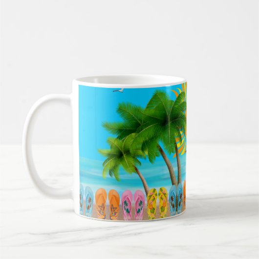Summer Beach Fun Coffee Mok (Links)