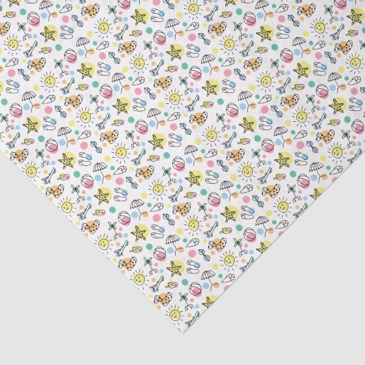 Summer Beach Fun Doodles Decoupage Tissuepapier (Detail)