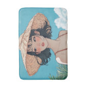 Summer Beach Girl Anime Bath Mat (Voorkant Verticaal)