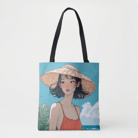 Summer Beach Girl Anime Canvas tas (Voorkant)