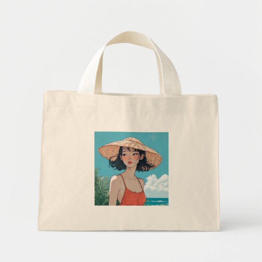 Summer Beach Girl Anime Tiny Canvas tas (Voorkant)