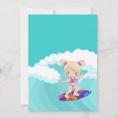Summer Beach Girl Birthday Party Kaart (Achterkant)