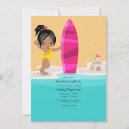 Summer Beach Girl Birthday Party Kaart