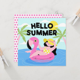 Summer Beach Girl Wenskaart Kaart