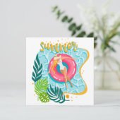 Summer Beach Girl Wenskaart Kaart (Staand voorkant)