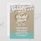 Summer Beach Heart Rustic Vrijgezellenfeest Kaart (Voorkant)