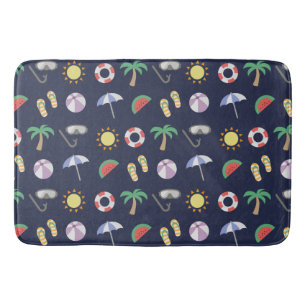 Summer Beach Holiday Blue Pattern Badmat
