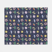 Summer Beach Holiday Blue Pattern Fleece Deken (Voorkant (Horizontaal))