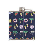 Summer Beach Holiday Blue Pattern - Gepersonalisee Heupfles (Achterkant)