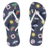 Summer Beach Holiday Blue Pattern Teenslippers (Voetbed)