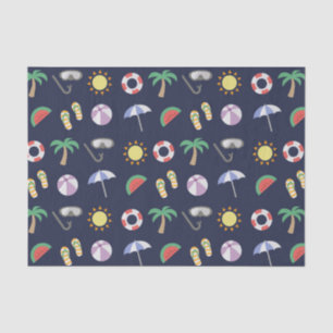 Summer Beach Holiday Blue Pattern Tissuepapier
