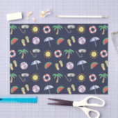 Summer Beach Holiday Blue Pattern Tissuepapier (Craft)