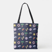 Summer Beach Holiday Blue Pattern Tote Bag (Achterkant)