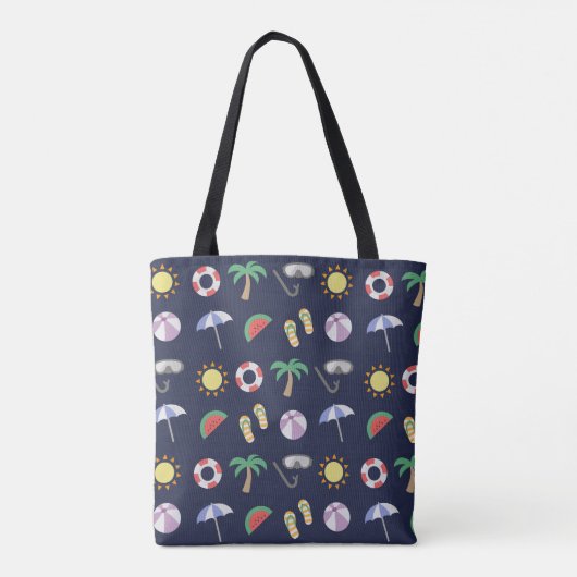 Summer Beach Holiday Blue Pattern Tote Bag (Achterkant)