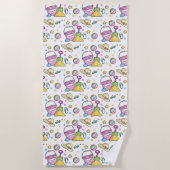 Summer Beach Holiday Doodles Pattern Strandlaken (Voorkant)
