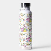 Summer Beach Holiday Doodles Pattern Waterfles (Rechts)