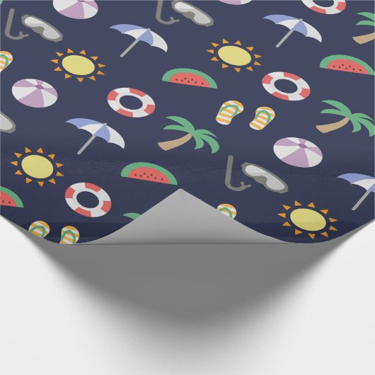 Summer Beach Holiday Pattern Cadeaupapier (Hoek)