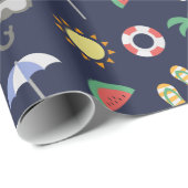 Summer Beach Holiday Pattern Cadeaupapier (Rol Hoek)