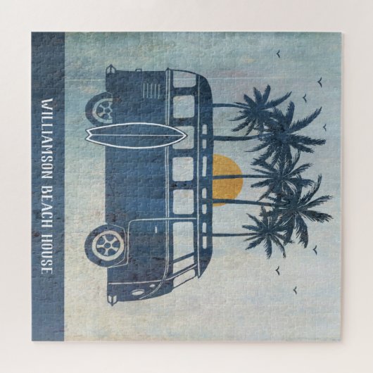 Summer Beach House Retro Surf Van Legpuzzel (Horizontaal)