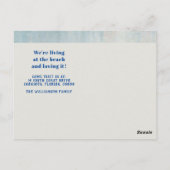 Summer Beach House Retro Van New Address Briefkaart (Achterkant)