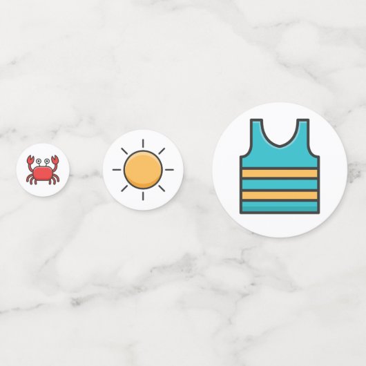 Summer Beach Icon Mix ID532 Confetti (Voorkanten)