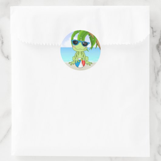 Summer Beach kikker cartoon sticker (Tas)