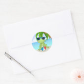 Summer Beach kikker cartoon sticker (Envelop)