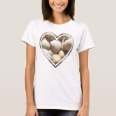 Summer Beach Life, Heart met Seashells T-shirt (Voorkant)