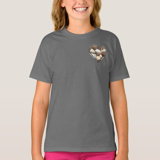 Summer Beach Life, Seashells Heart T-shirt (Voorkant)
