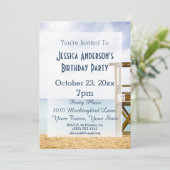 Summer Beach Lifeguard Blue Birthday Kaart (Staand voorkant)