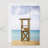 Summer Beach Lifeguard Blue Birthday Kaart (Achterkant)