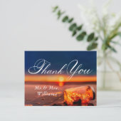 Summer Beach Mason Jar Blue Night Dank je wel Briefkaart (Staand voorkant)