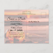 Summer Beach Mason Jar Blue Night Save the Date Aankondigingskaart (Achterkant)