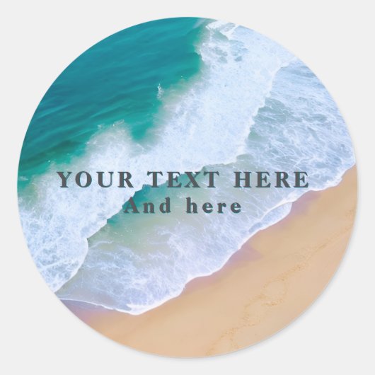 Summer Beach Modern Ocean Custom Sticker (Voorkant)